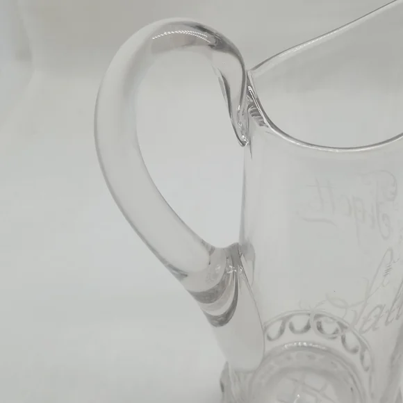 Antique EAPG Etched Skinny Pitcher - Picture 12 of 16